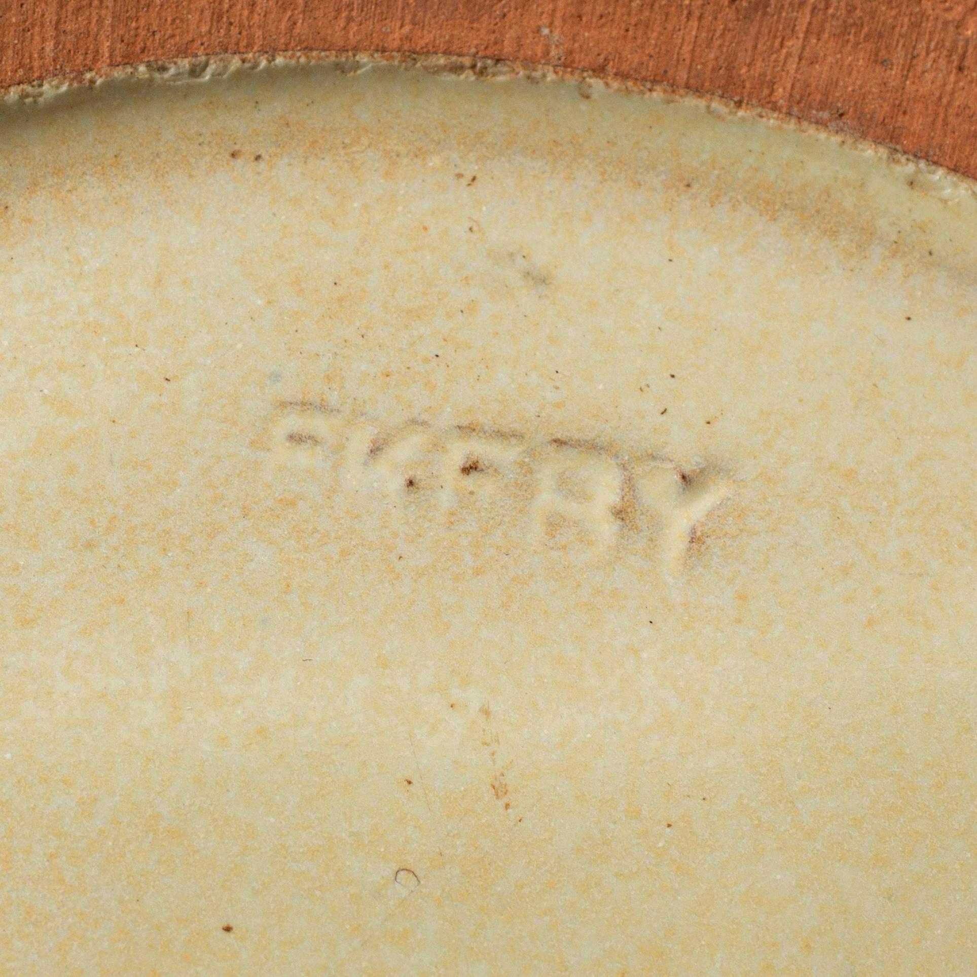 VICKE LINDSTRAND, golvvas, lergods, Upsala-Ekeby, 1940-tal.