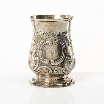 Samuel Whitford I, stop/mugg, silver, London 1764.