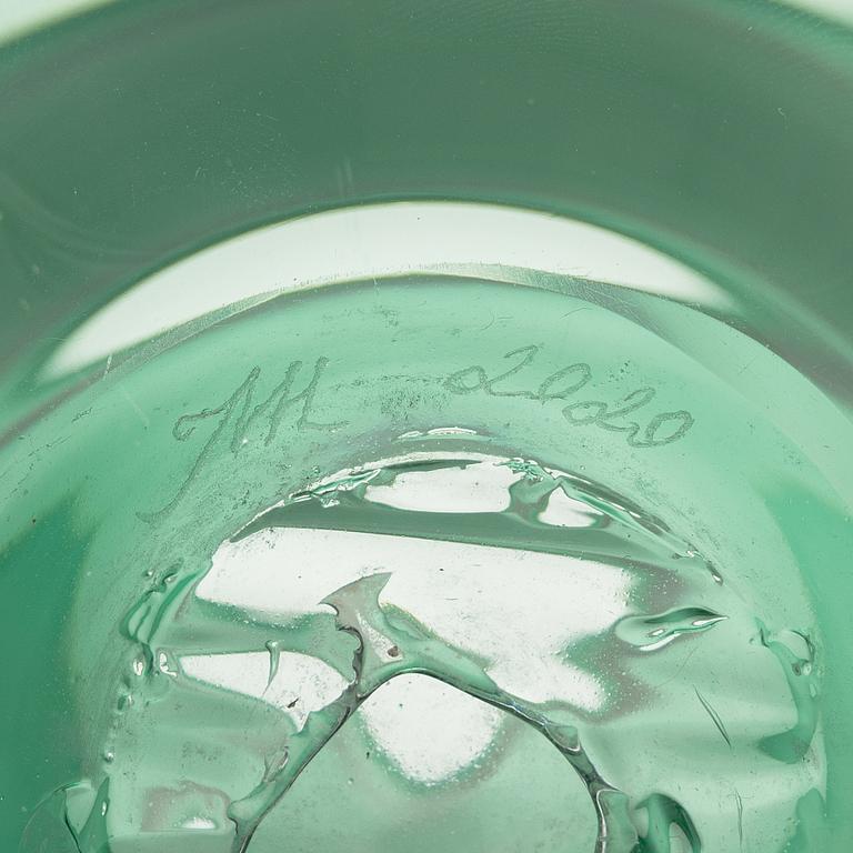 Marja Hepo-aho, a unique vase, signed MH, Glass Studio Mafka&Alakoski Riihimäki 2020.