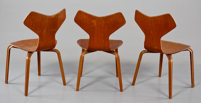 STOLAR, 3 st "Grand Prix", Arne Jacobsen, Fritz Hansen, Danmark, 1900-talets tredje kvartal.