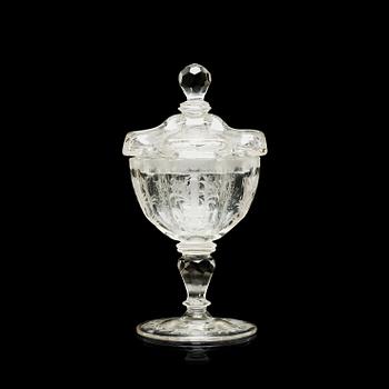693. A cut and engraved Sweet meat dish, 18th Century.