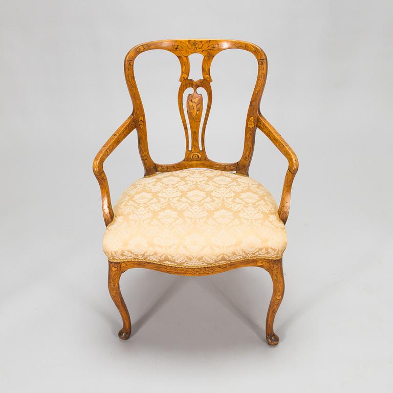 A Dutch 18th-century open armchair.