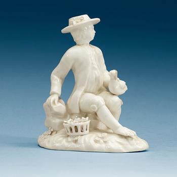 A Swedish Marieberg soft paste figure of a shepherd, 18th Century.