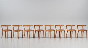 Gunnar Asplund, a set of eight mahogany chairs, Svenska Möbelfabrikerna, Bodafors, ca 1934-35, for the Bredenberg Department Store.