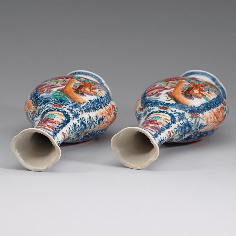 A pair of famille rose vases, Qing dynasty, Qianlong (1736-95).