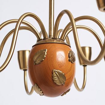 Hans Bergström, ljuskronor, 1 par, modell "10/8", ateljé Lyktan, Åhus, 1940-50-tal.