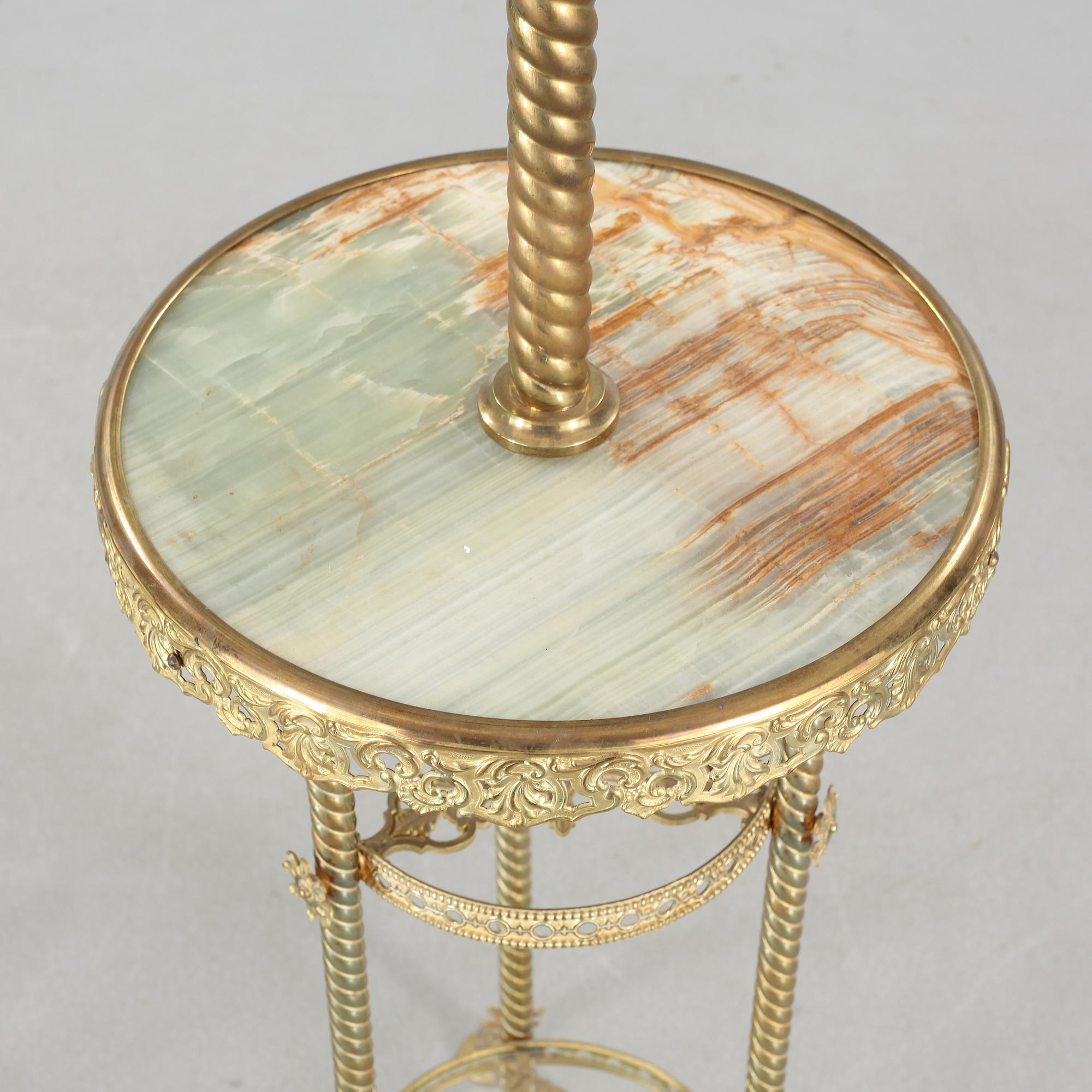 Two floor parafine lamps, 20th century.