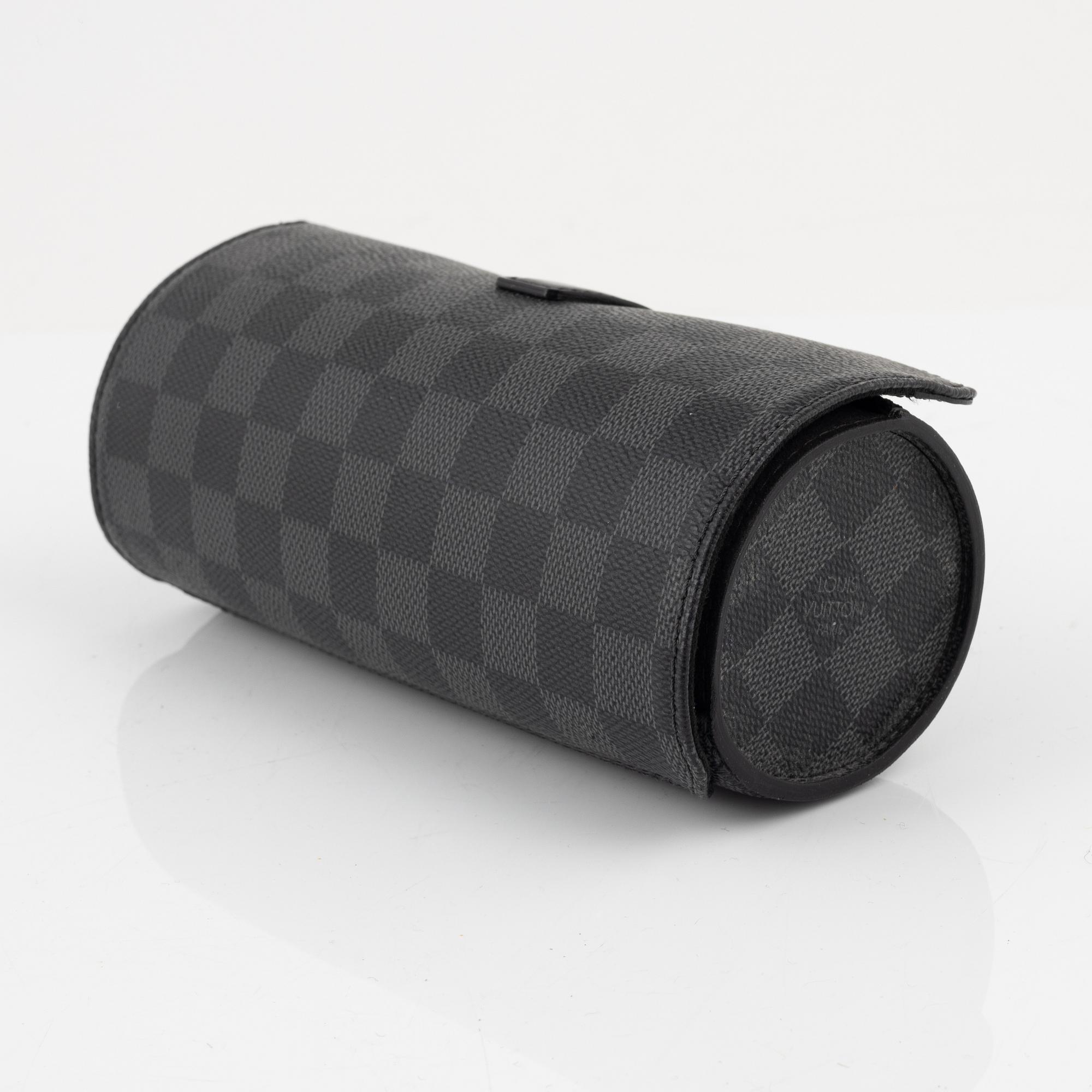 Louis Vuitton, a Damier Graphite watch case, 2013.