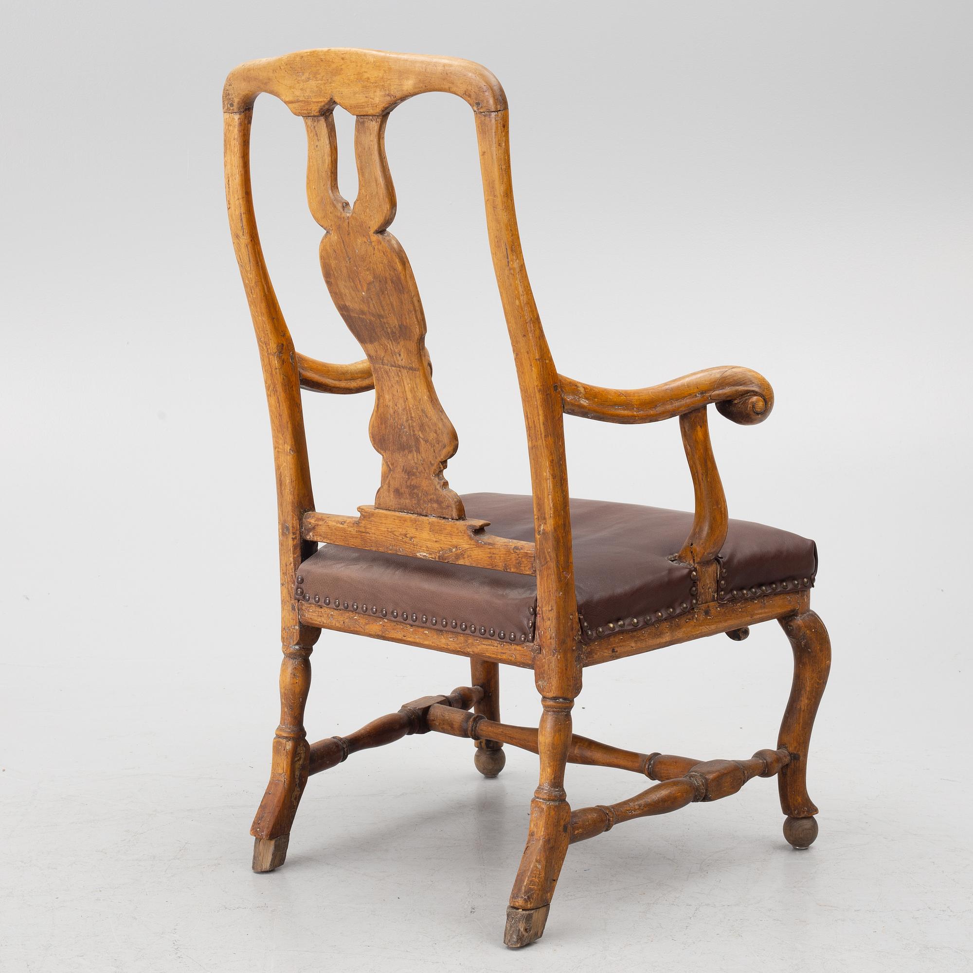 A late-Baroque armchair, first half of the 18th century.