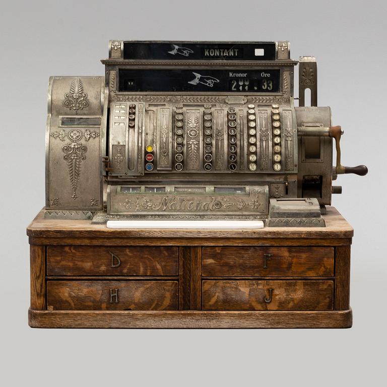 A swedish cash register, 'National', early 20th century.