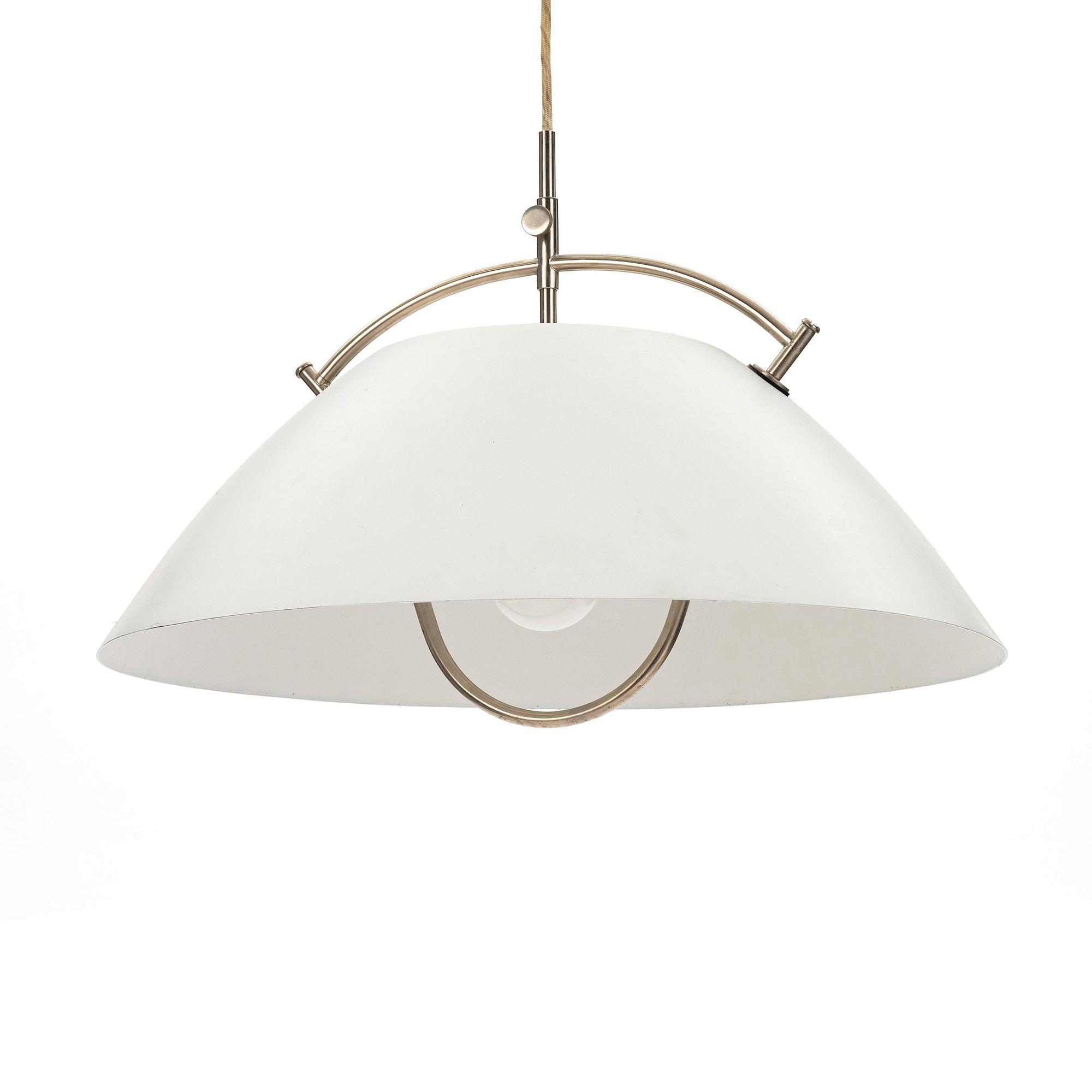 Hans J. Wegner, taklampa/-pendel med hissfunktion, "JH 604", Louis Poulsen, Danmark 1900-talets mitt.