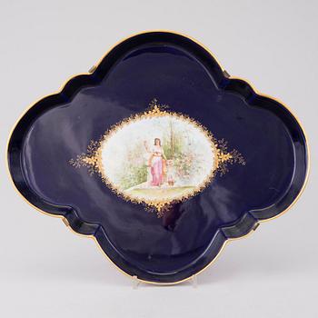 KAFFESERVIS 6 DELAR, porslin, "tête-à-tête", Kuznetsov Dulevo fabriken 1891-1917.