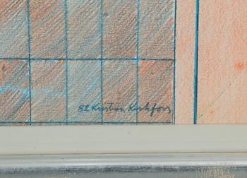 KRISTIAN KROKFORS, blandteknik på papper, signerad och daterad -82.