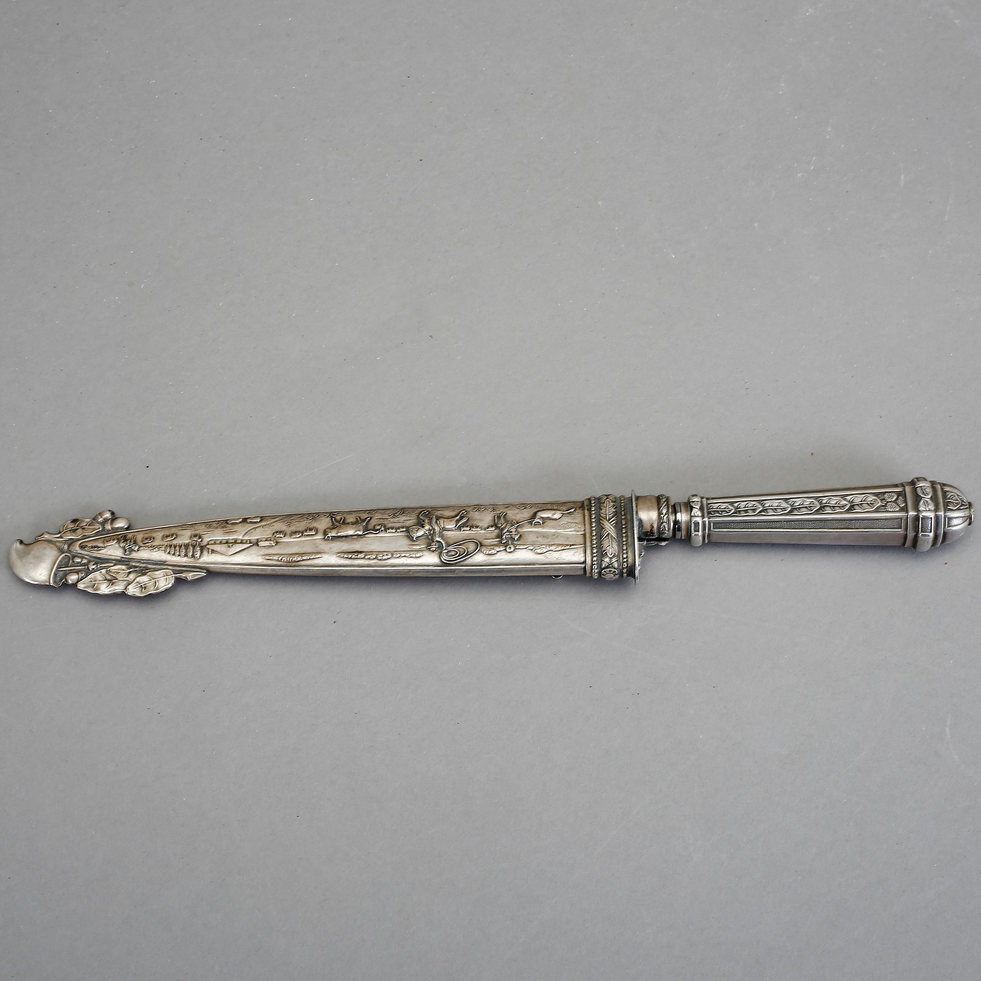 GAUCHOKNIV MED BALJA, nysilver och stål, Sydamerika, 1900-tal.