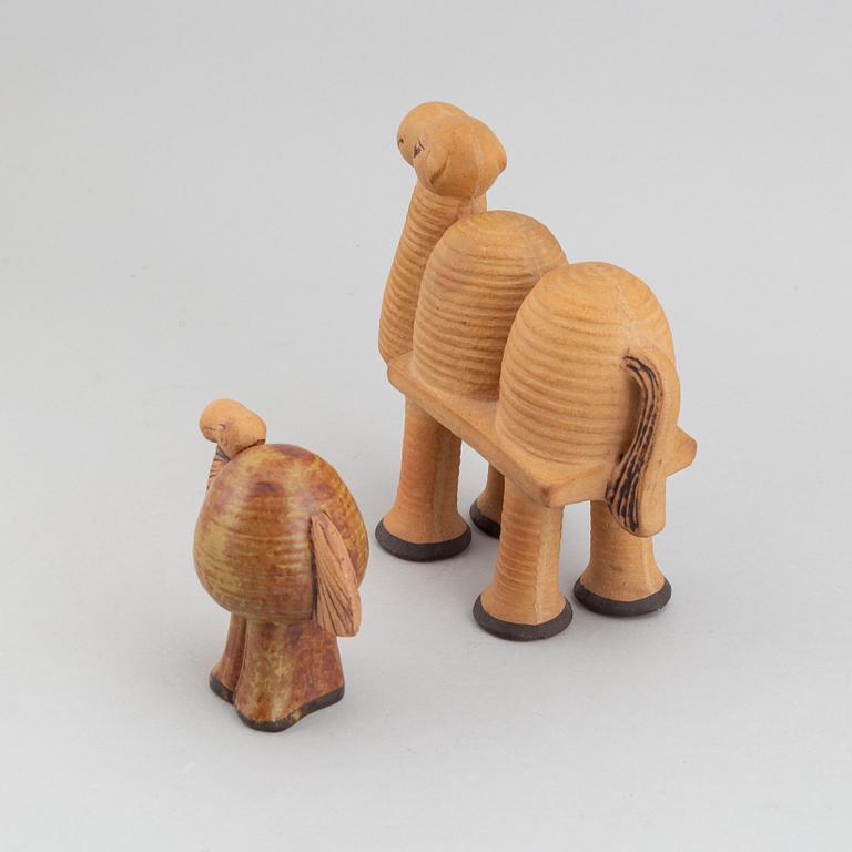 Lisa Larson, two stoneware figurines, 'Kamel' and 'Dromedar' from Gustavsberg.