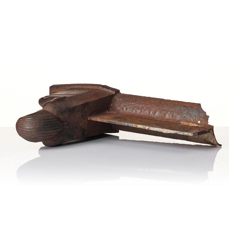 A pair of French Empire cast iron chenets, first part 19th century.