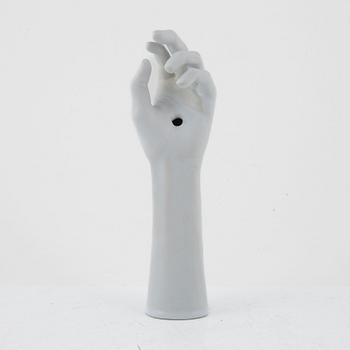 Stig Lindberg, a stoneware sculpture of a hand, Gustavsberg studio, Sweden, mid 20th century.