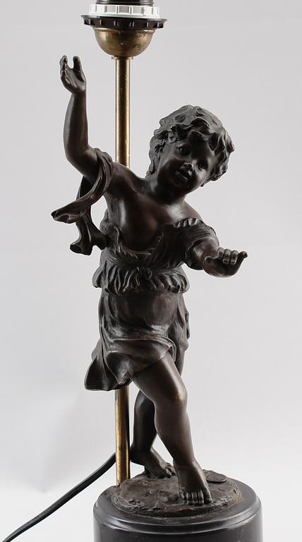 BORDSLAMPA, patinerad brons, samtida.