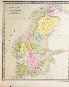 VÄRLDSATLAS, Jeremiah Greenleaf's Universal Atlas, Printed by G.R. French Brattleboro Vt, 1840.