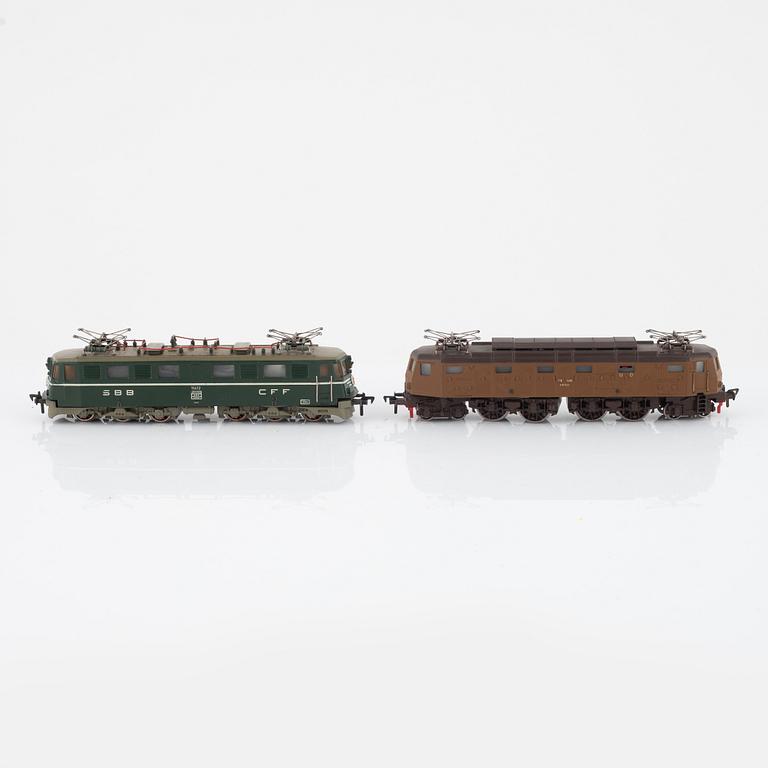 Fleischmann,two scale model locomotives, gauge H0.