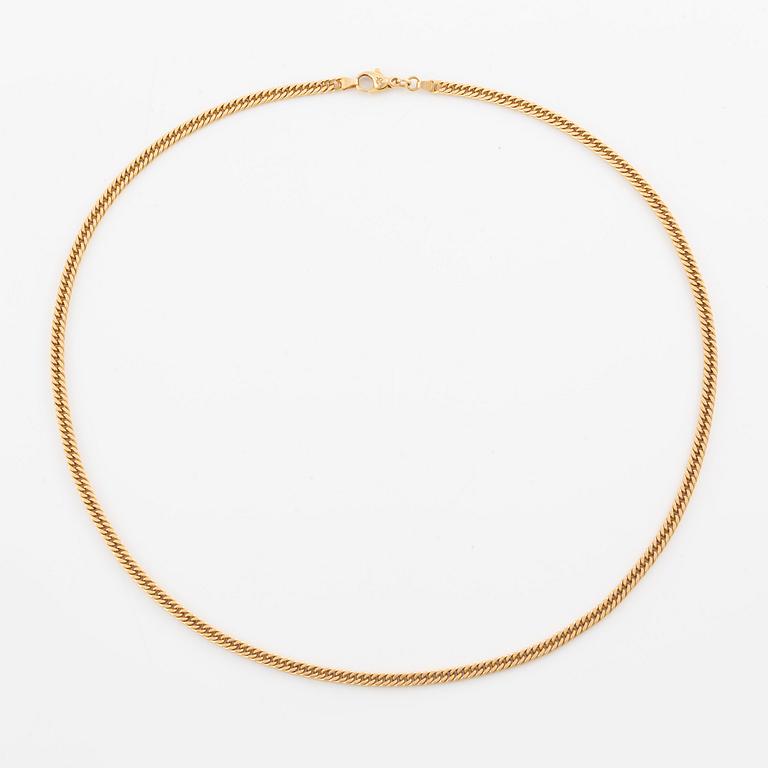 Necklace, 18K gold, chain link, Balestra, Italy.