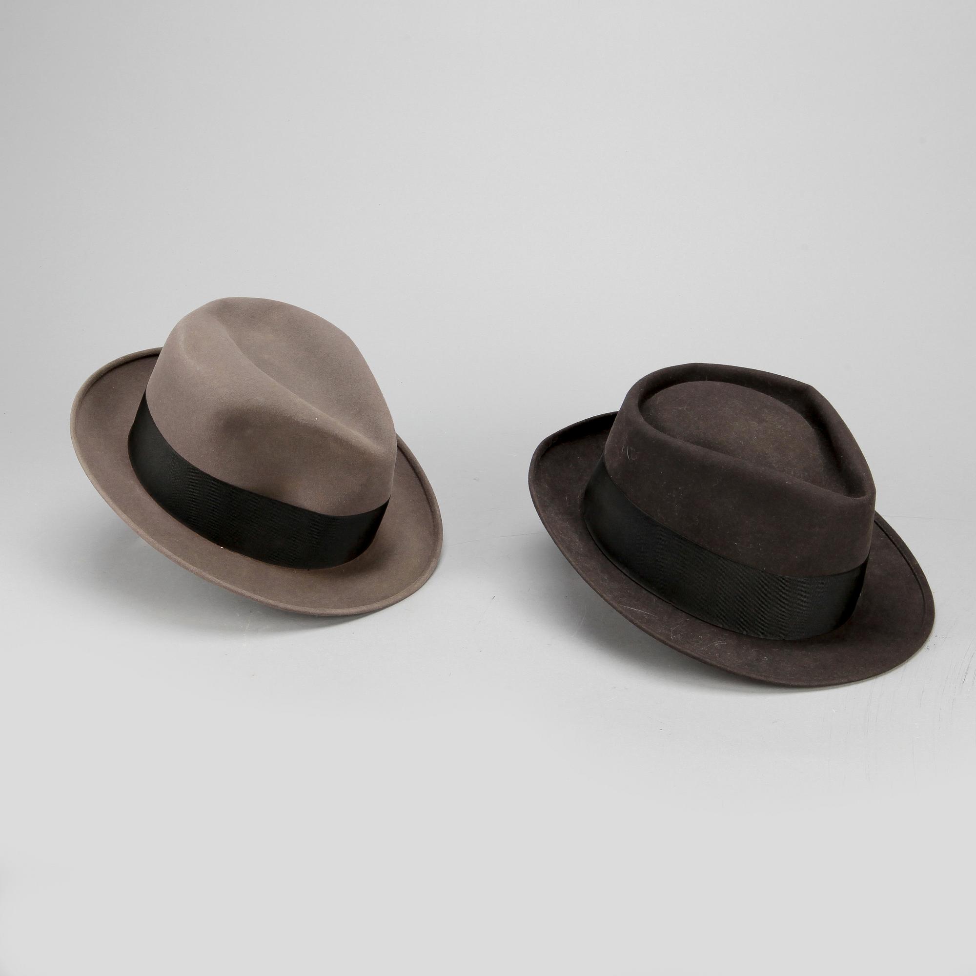 HATTAR, 2 st, Knox New York och Stetson, USA, 1940-tal.