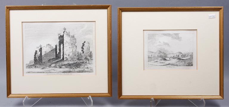 JONAS CARL LINNERHIELM, 5 st, kopparstick, sign o dat i plåten 1796-1804.