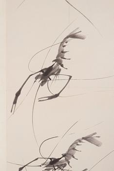 Qi Liangchi (1921-2003), signerad, färg och tusch på papper.