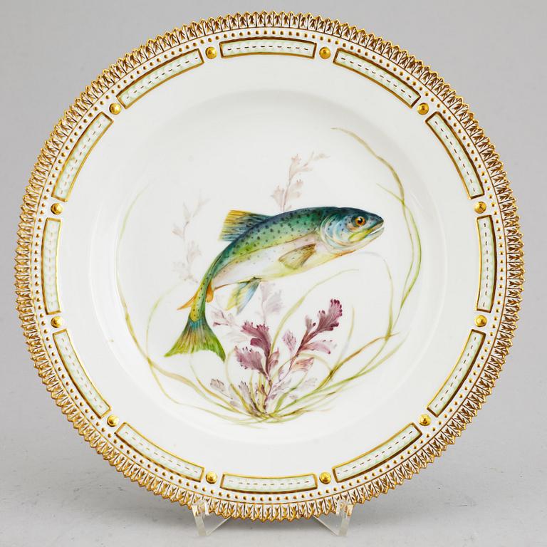 A set of six Royal Copenhagen 'Fauna Danica' dishes, Denmark, 20th Century.