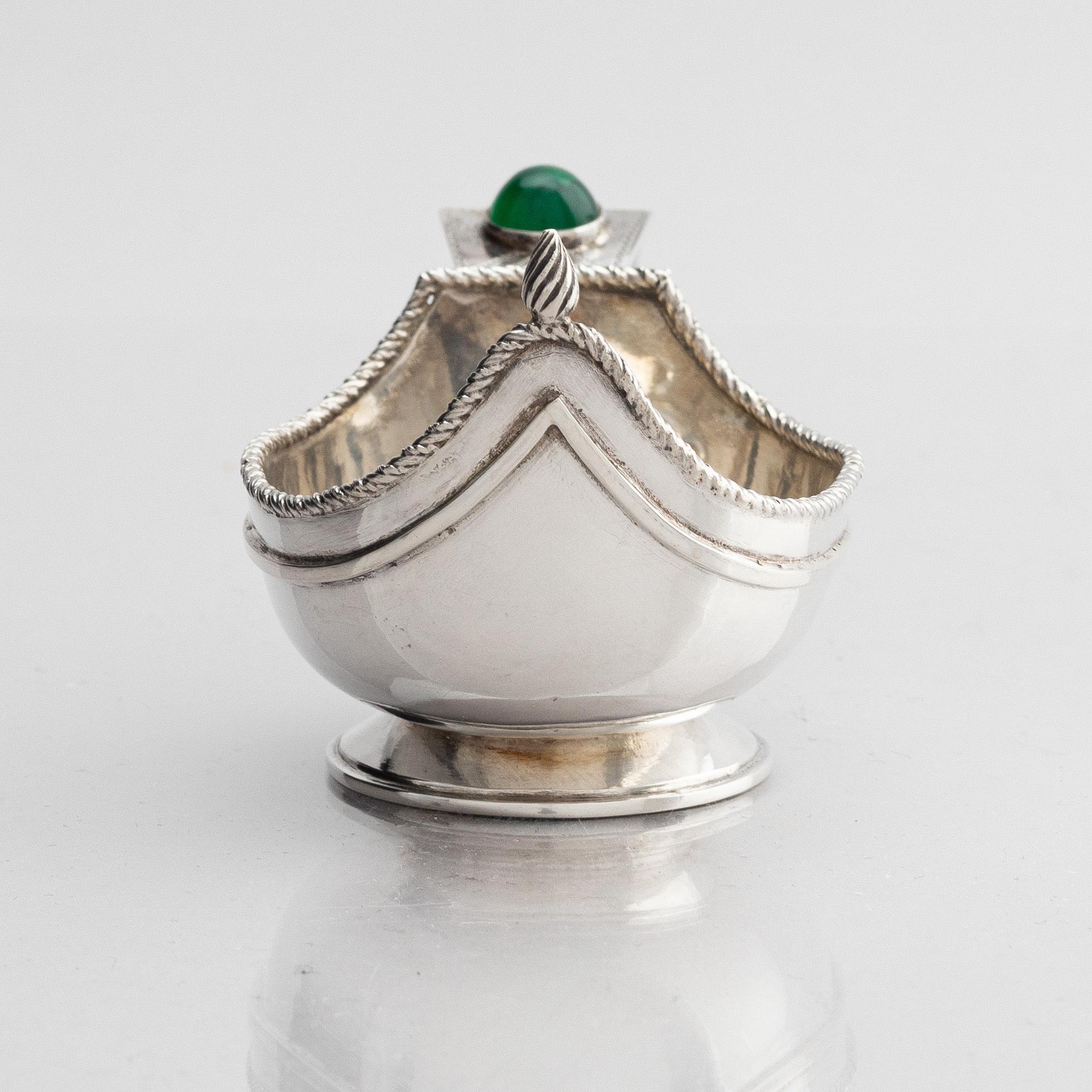 A Latvian silver kovsh, unidentified maker's mark, Latvia circa 1920-1939.