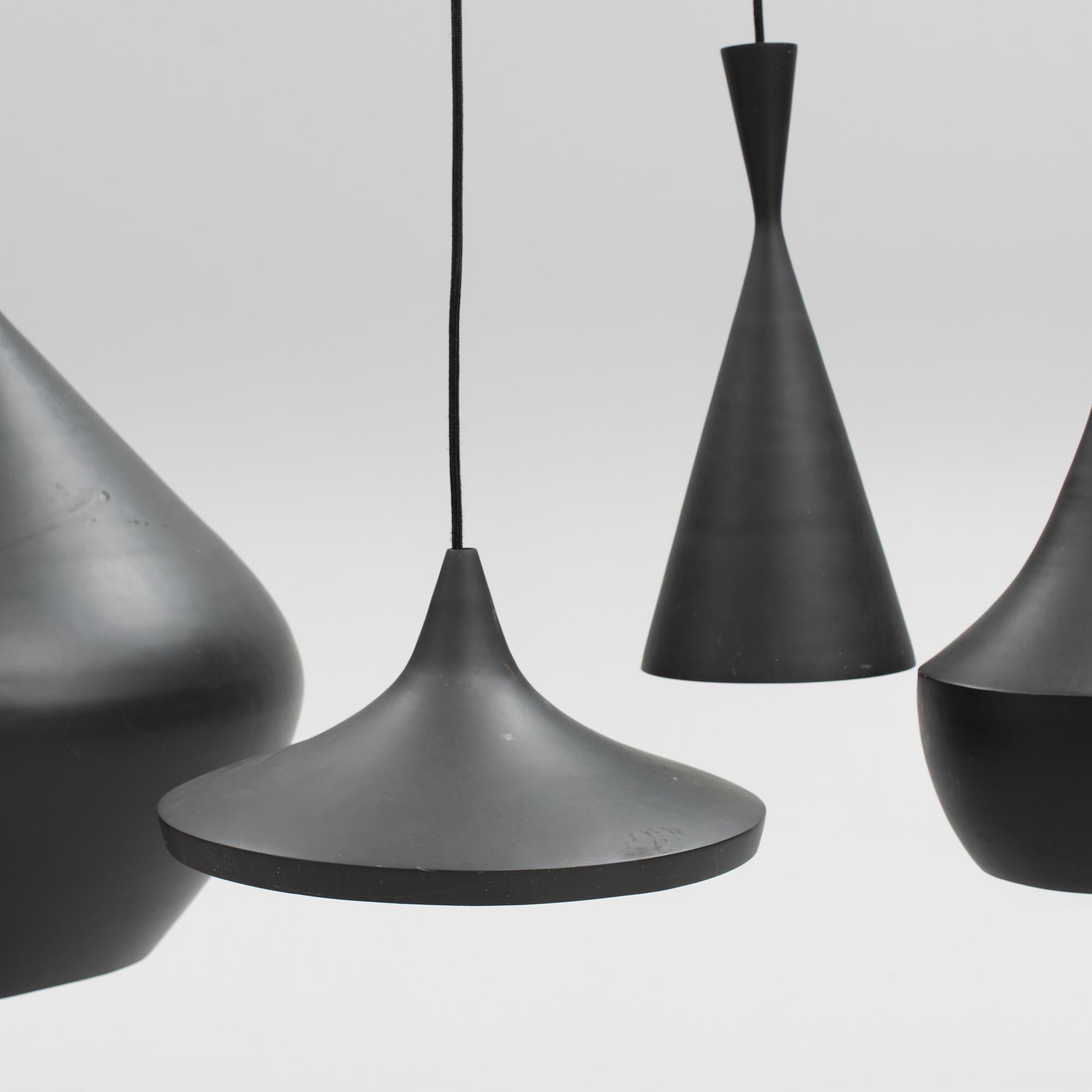 Tom Dixon, Ceiling lamps 4 pcs, "Beat", various models, assembled.