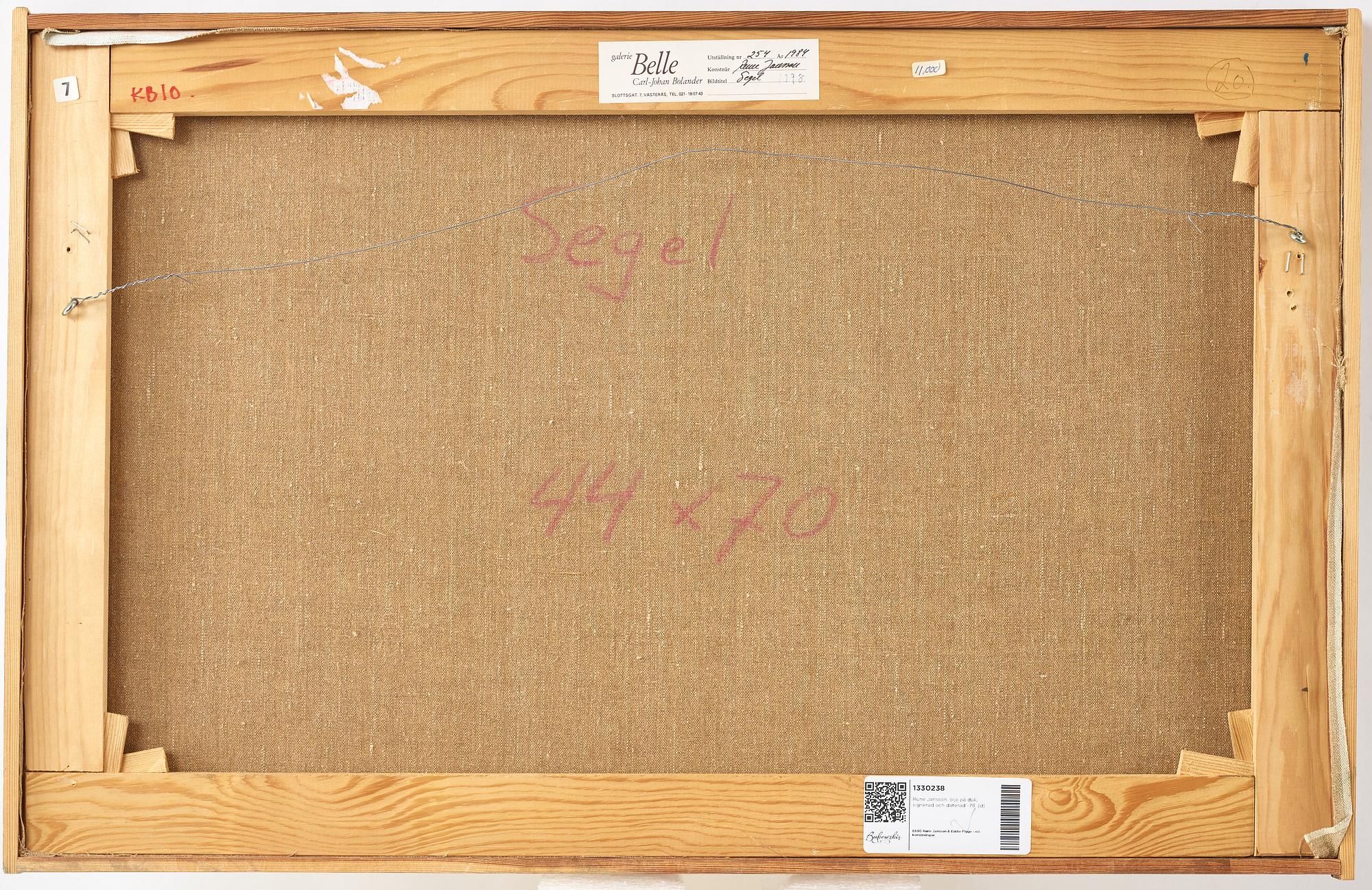 Rune Jansson, oil on canvas, signed and dated -78.