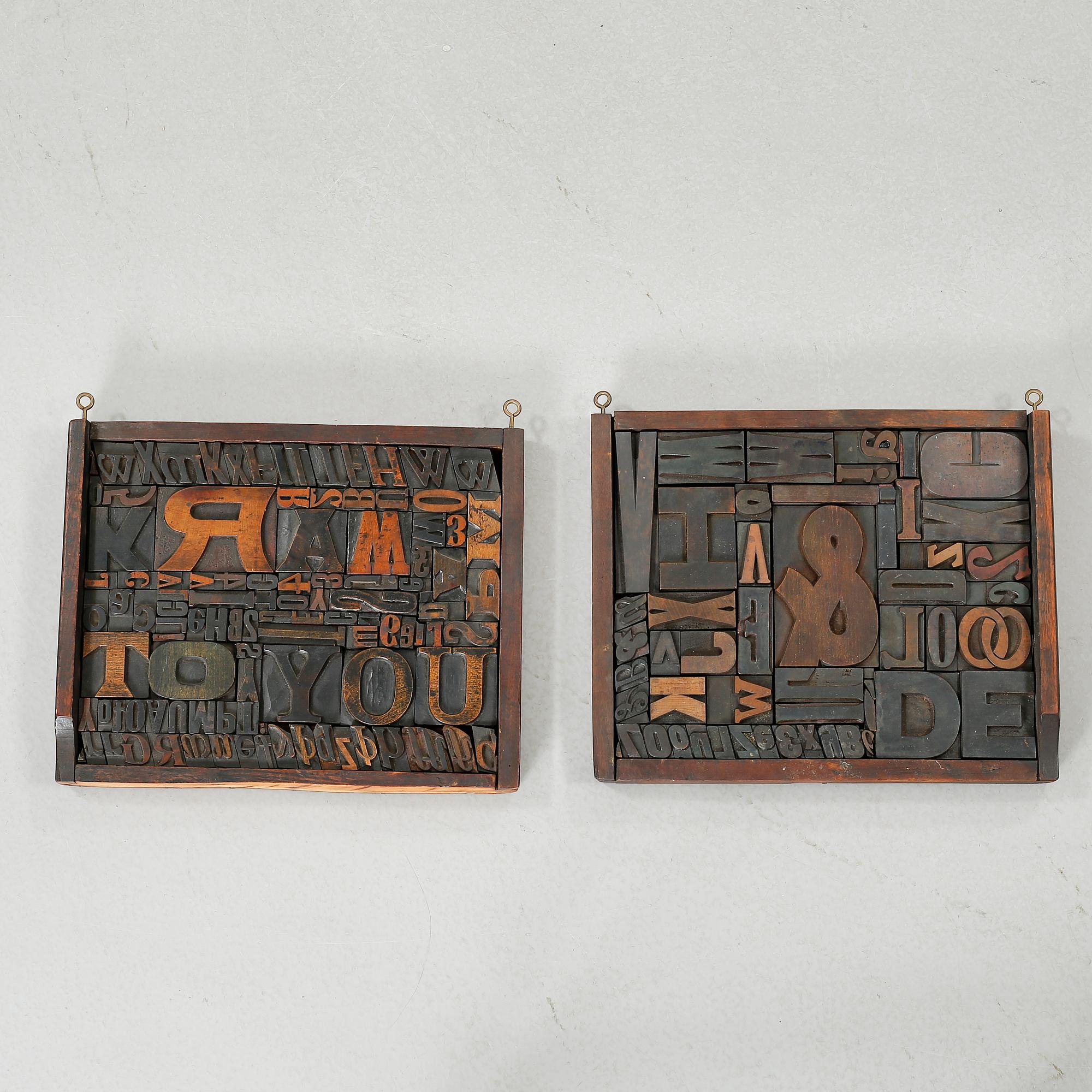 TYPER, (tryckeri) 2 st, omkring 1900-talets mitt.