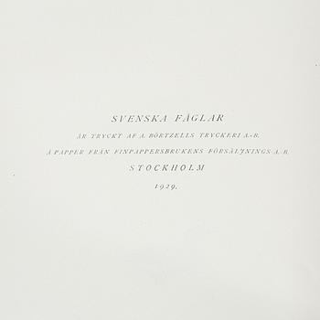 Bröderna von Wright, "Svenska Fåglar", 3 volymer, Förlaget Svenska Fåglar, A, Börtzells Tryckeri AB, Stockholm, 1927-29.