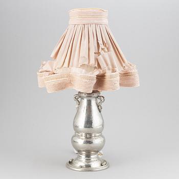 A pewter table lamp from Gerotin, Holland/Denmark, first half of the 20th-century.