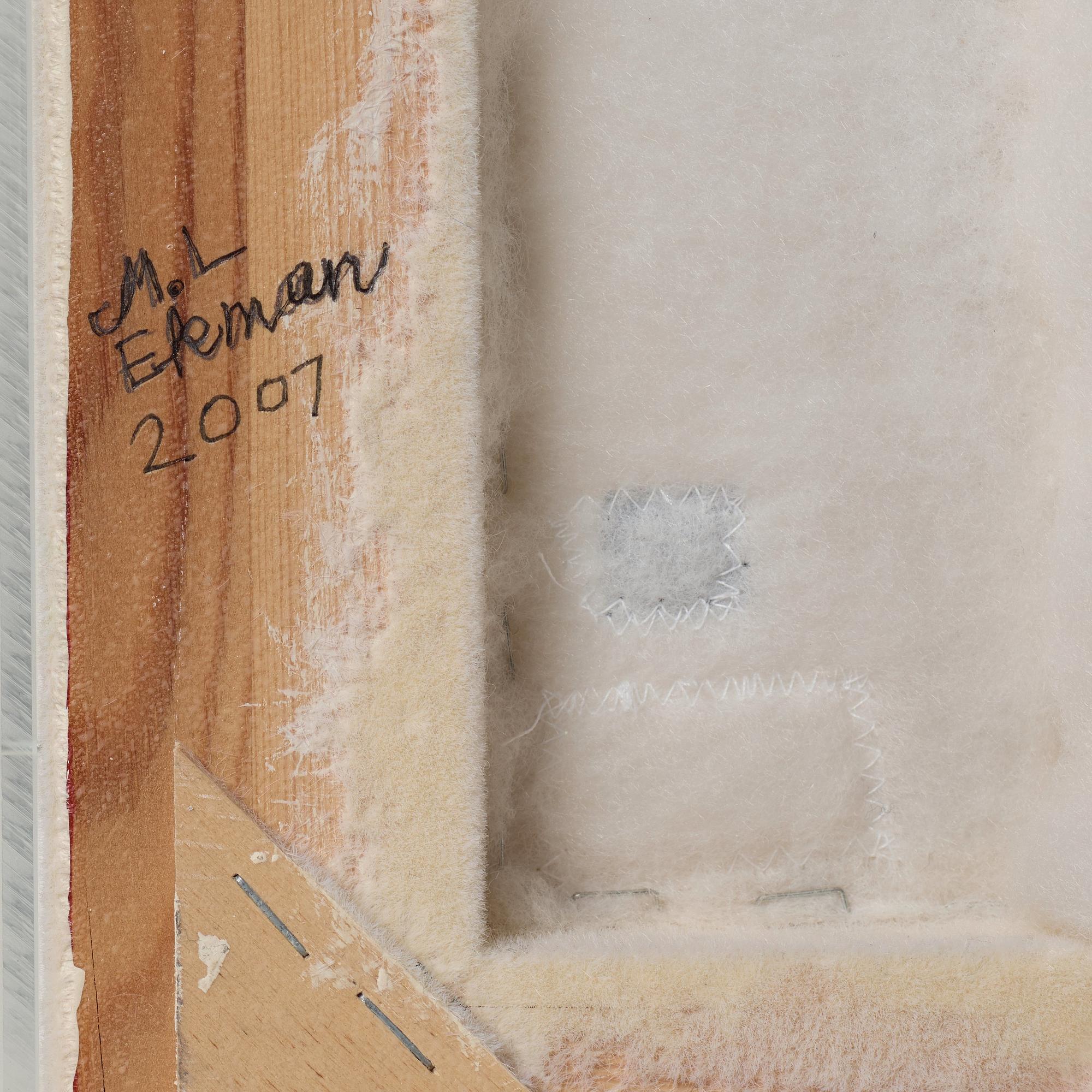 Marie-Louise Ekman, assemblage in plexiglass box, verso signed M-L Ekman and dated 2007.