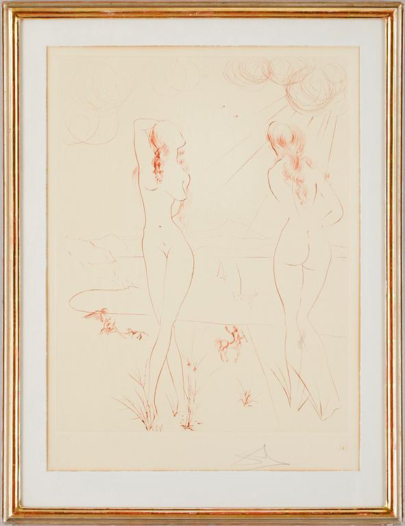 SALVADOR DALÍ, torrnålsgravyr, sign o numr 55/75.