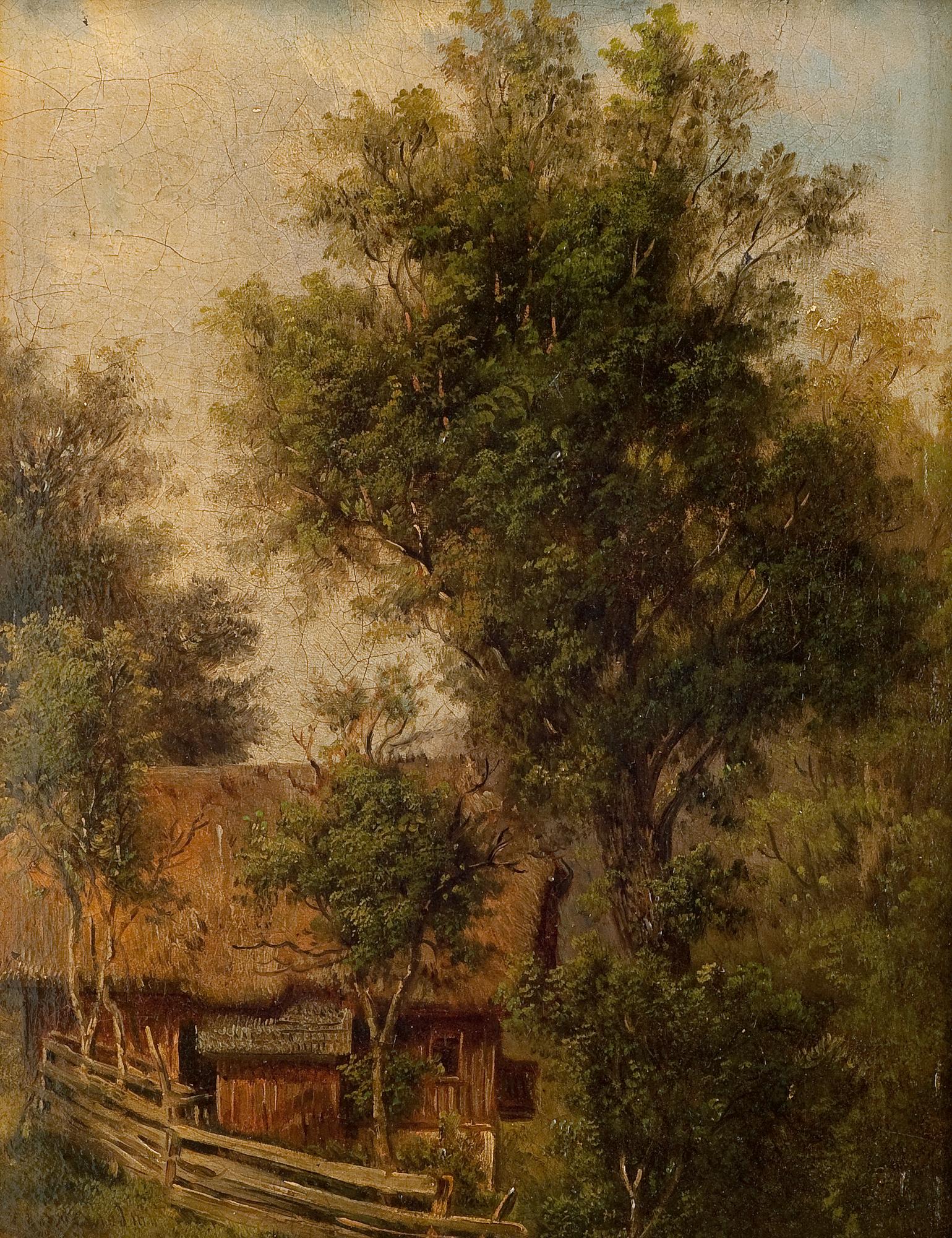 Michail Klodt, SUMMER LANDSCAPE WITH BARN.