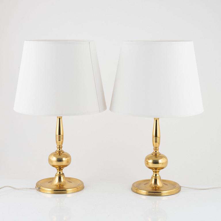 A pair of brass table lamps from NAFA, second half of the 20th Century.