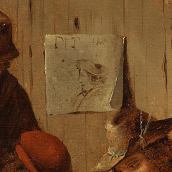 DAVID TENIERS D.Y, Efter, olja på pannå, 1800-tal, bär signatur.