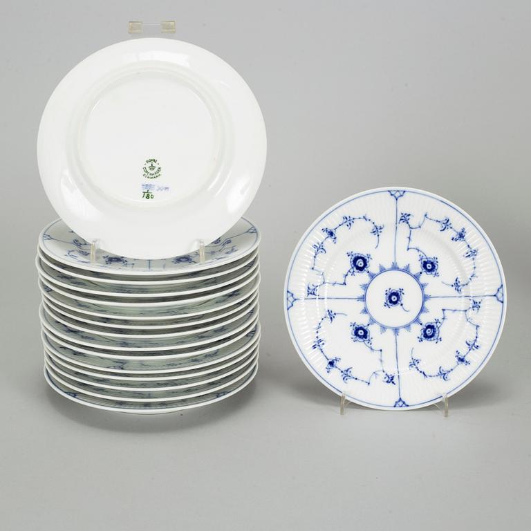 ROYAL COPENHAGEN, a part 'Musselmalet' coffee porcelain service, Denmark, second half of the 20th century.