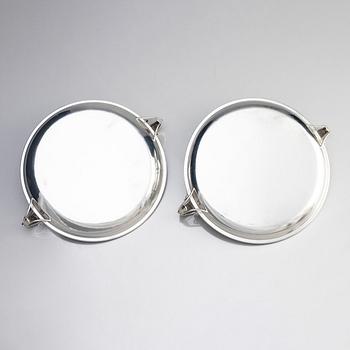 Carl Fredrik Carlman, and GAB, two silver plates/trays, Stockholm 1939.