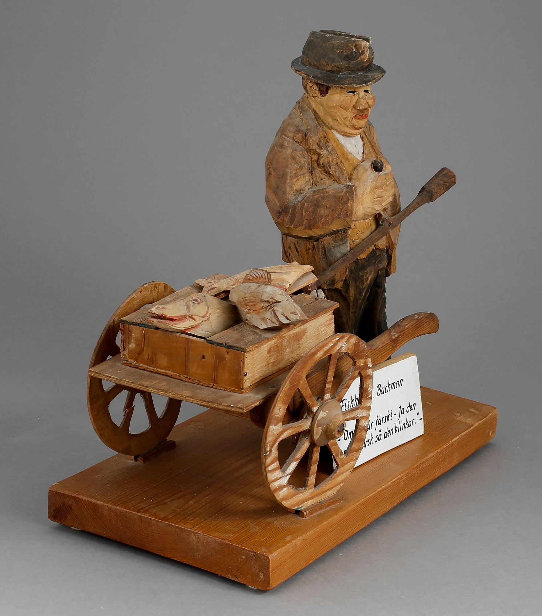 OKÄND KONSTNÄR, skulptur, trä. Jan-Erik Backman monogramsignerad.