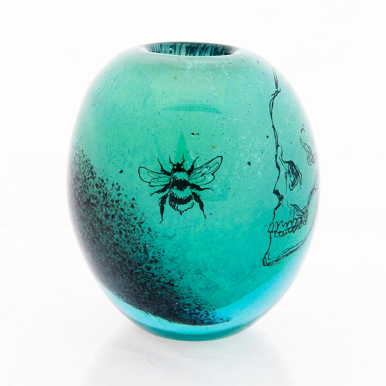 ELLA VARVIO, A glass vase/ sculpture, signed Ella Varvio 2016.