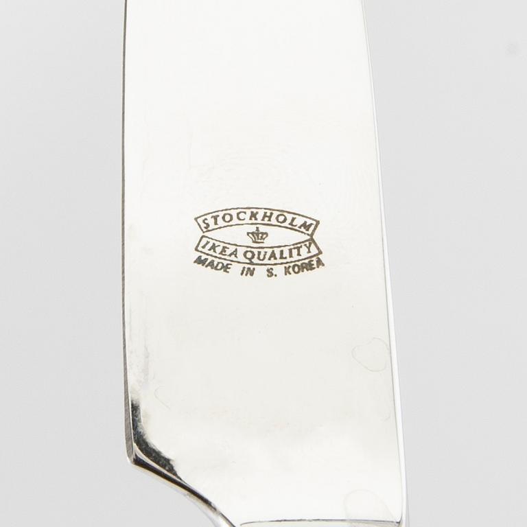 Bestick ca 77 dlr ur IKEA:s 1700-talets-serie nysilver  sent 1900-tal.
