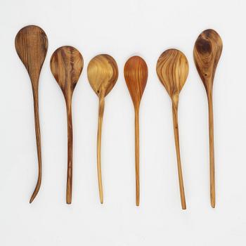 Magnus Ek, a set of six wood spoons for Oaxen Krog.