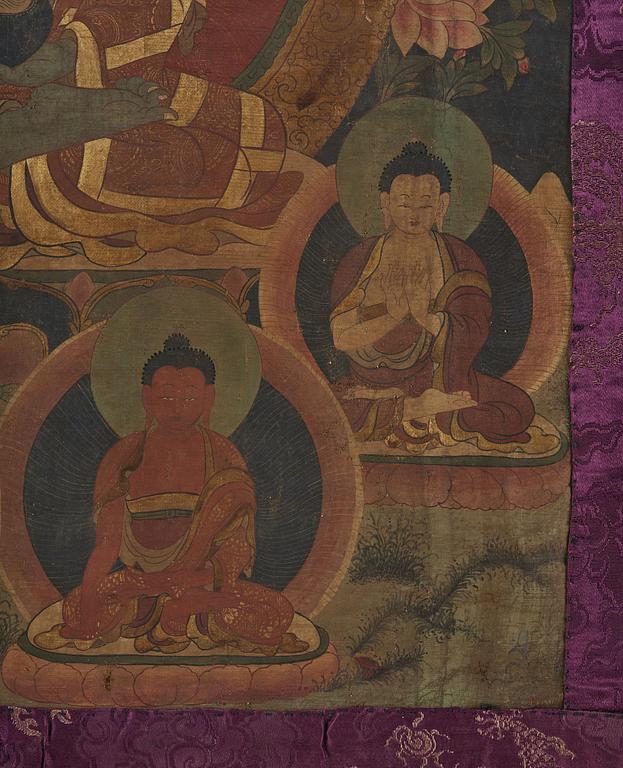 Thangka, Medicin Buddha, Tibet, sent 1900-tal.