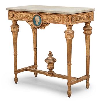 12. A Gustavian late 18th century console table.