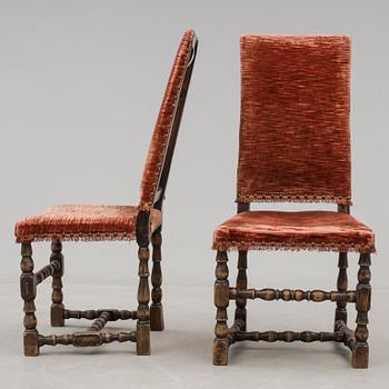 STOLAR, ett par, barock, 1700-tal.