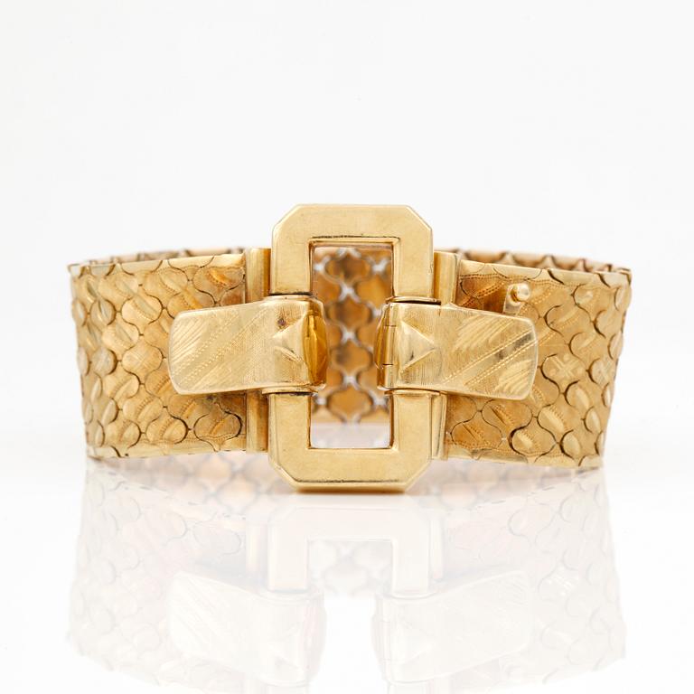 ARMBAND, 14 k guld, 1900-tal. Totalvik ca 64 gram.